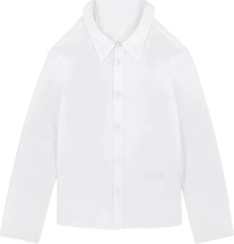 Maison Margiela Elegante Bianco Shirt voor Vrouwen - Dames - Overhemden - Wit - S - Katoen - Overhemden