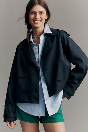 Maeve Crop Trench Coat Jacket