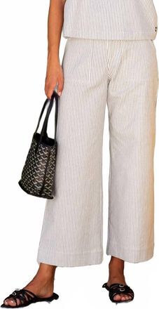 Fifteen Twenty Womens Rylee Crop Pants In Cream With Navy