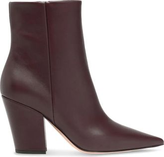 Gianvito Rossi 85mm Keinna Bootie pointed-toe boots - women - Calf Leather/Leather/Leather - 41.5 - Red