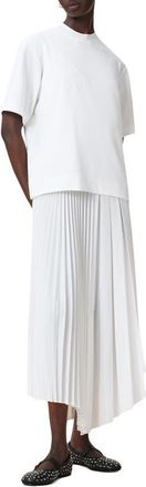 AllSaints Jax Short Sleeve Top & Pleated Sleeveless Dress in Chalk White at Nordstrom, Size X-Small