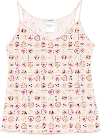 Chanel 2006 hemd met hartprint - Roze