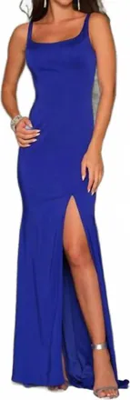 Dave & Johnny Sleeveless Gown In Royal