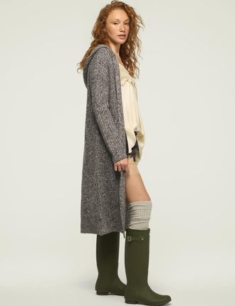 Lucky Brand Womens Marled Hooded Duster