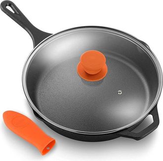 Nutrichef 10in Pre-Seasoned Cast Iron Pan
