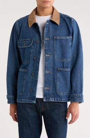 Lucky Brand Corduroy Collar Denim Field Jacket in Harvester at Nordstrom Rack, Size X-Large