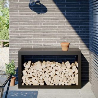 vidaXL Le&ntilde;ero De Acero Negro 100x40x60 Cm Vidaxl