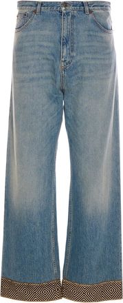 Valentino Garavani Jacquard Bottom Denim Pants