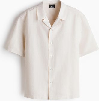 H&M Freizeithemd aus Leinengemisch in Relaxed Fit - Beige