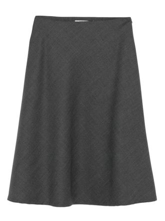 Tagliatore A-Line Midi Skirt In Grey Wool