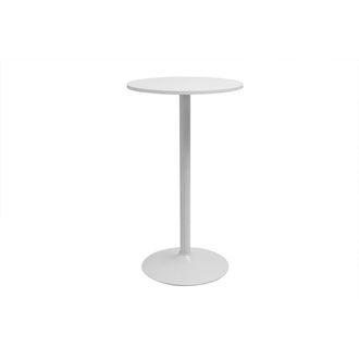 Miliboo Mesa Alta Redonda De Dise&ntilde;o Blanca De 60 Cm Calista
