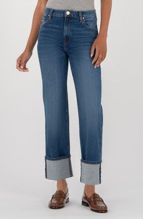 Kut from the Kloth Sienna High Waist Relaxed Straight Leg Jeans in Admire at Nordstrom, Size 14