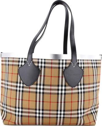Burberry Reversible Giant Vintage Check Canvas Large tote bag - Bruin