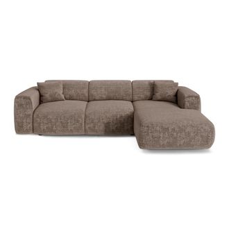 Sia Home Sof&aacute; cama en &aacute;ngulo recto 5 plazas terciopelo gofrado topo
