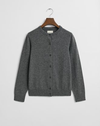 GANT Women Superfine Lambswool Cardigan (XXXL) CHARCOAL MELANGE