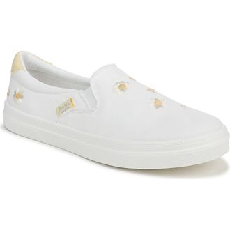 Blowfish Havasu Embroidered Slip-On Sneaker in White Daisy Textile at Nordstrom Rack, Size 6.5