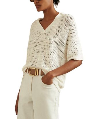 Reiss Carla Stitch Polo Shirt