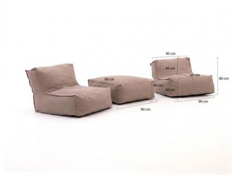 Manifesto Furniture Manifesto Lonato zitzak lounge balkonset 3-delig