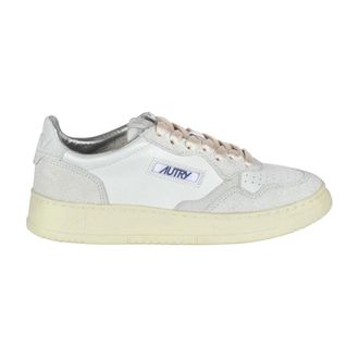 Autry Sneakers, female, White, Size: 11 US Glitter Leather Sneakers Medalist Style
