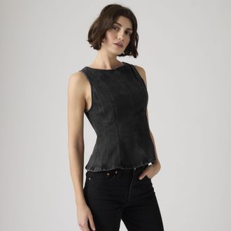 Levi's Leighton Peplum Top - Womens - XS - Black