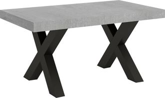 Itamoby Mesa extensible 90x160/420 cm efecto madera gris cemento, hierro