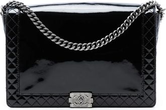 Chanel 2013-2014 Extra Large Patent Boy Reverso Flap crossbody bag - Nero
