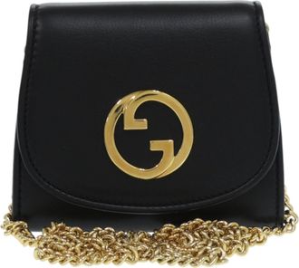 Gucci Black Leather Chain/Shoulder Wallet (Pre-Owned)