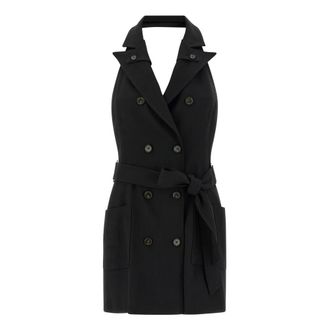 Elisabetta Franchi Dames, Jurken, Zwart, Maat: S Gabardine