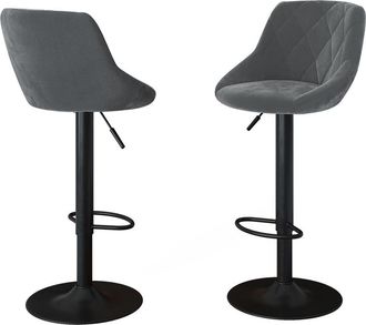Vicco Taburete De Bar Conjunto De 2 Sena, Gris/negro, 38.5 X 84 Cm, Vicco