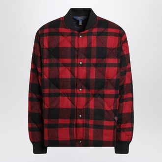 Polo Ralph Lauren Red And Black Quilted Check Bomber