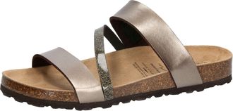 Lico Hausschuh LICO Pantolette Bioline Glitter, Damen, Gr. 36, braun, Synthetik, Schuhe Hausschuh