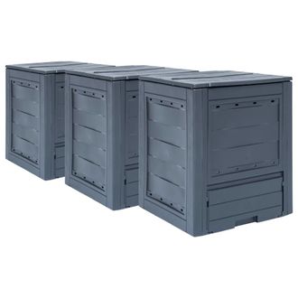 vidaXL Vidaxl - Compostadores De Jard&iacute;n 3 Unidades Gris 780 L 60x60x73 Cm