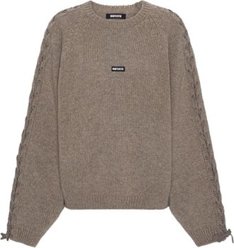 Rotate Brown Knitted Crew Neck Sweater