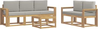 vidaXL Conjunto De Sof&aacute;s De Exterior 6 Uds. Blanco Y Gris Claro Vidaxl
