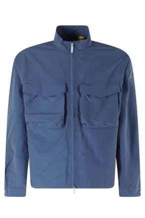 K-Way Insignia Blue Orian High Collar Flap Pockets Nylon Jacket