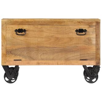 Berkfield Home Shoe Cabinet 86x35x55 cm Solid Mango Wood in Brown | Size: 86 x 35 x 55 cm