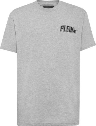 Philipp Plein Tops, Heren, Grijs, 3Xl, Katoen, T-shirt Ronde Hals SS