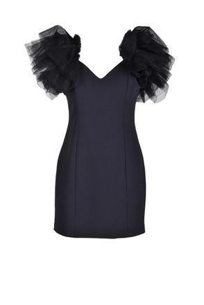 Pinko Black Dress Polyester Elastane