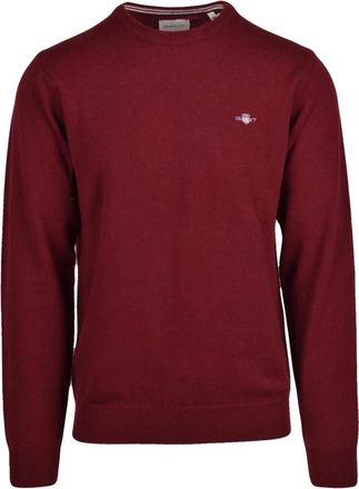 GANT Pullover met ronde hals - Heren - Ronde hals truien - Paars - S - Wol - Truien & Vesten