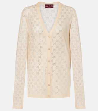 Gucci GG embellished silk cardigan