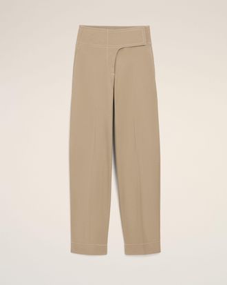 Ami Beige Cotton Wrapped Belted Trousers Beige - XXS - for Women