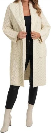 Love Token Travis Cable Knit Cardigan In Ivory