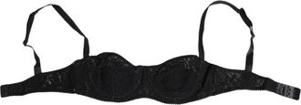 Dolce & Gabbana Zwarte Kant Onderdraad Bh Lingerie - Dames - BHs - Zwart - S - Leer - Ondergoed