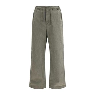 Golden Goose Wide Trousers, male, Green, Size: S Journey Coulisse Pant Pauline