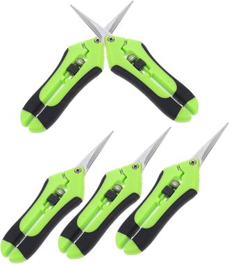 OEM Juego De 5 Tijeras Con Mango De Pl&aacute;stico, Podadoras De Ramas, Tijeras De Jardiner&iacute;a, Herramientas De Poda, Tijeras De Jard&iacute;n, Color Verde, Acero Inoxi