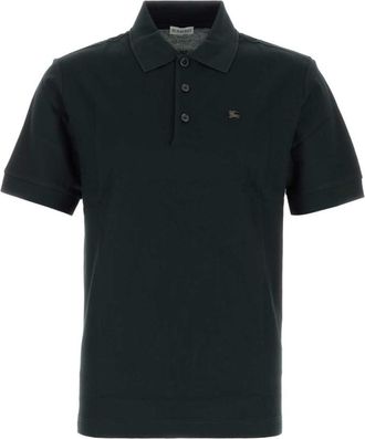 Burberry Black Shirt Collar Polos