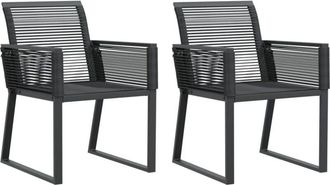 vidaXL Vidaxl - Garden Chairs 2 pcs Black Poly Rattan