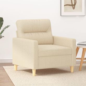 vidaXL Sill&oacute;n De Tela Color Crema 60 Cm Vidaxl