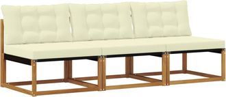 vidaXL 3 Uds. Sof&aacute; Intermedio De Exterior Madera De Acacia S&oacute;lida Vidaxl
