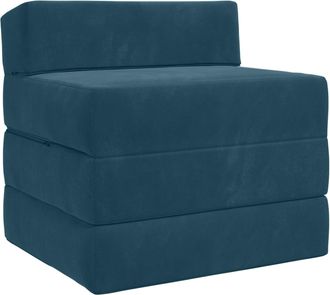 vidaXL Sof&aacute; Cama Plegable Azul 200 X 70 X 15 Cm Terciopelo Vidaxl
